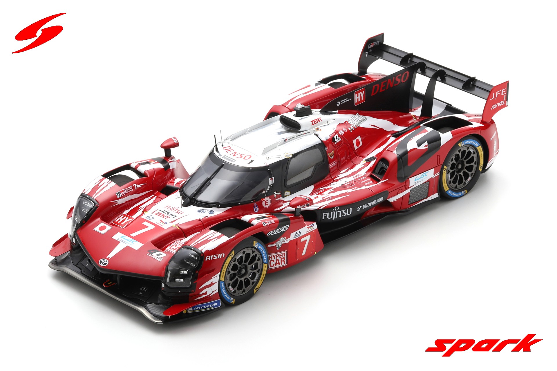 Spark 2025 #7 HYBRID GR010 RACING GAZOO TOYOTA ミニカー - 2025 Place 5th Racing Gazoo No.7 Hybrid GR010 Toyota 18 1 ミニカー